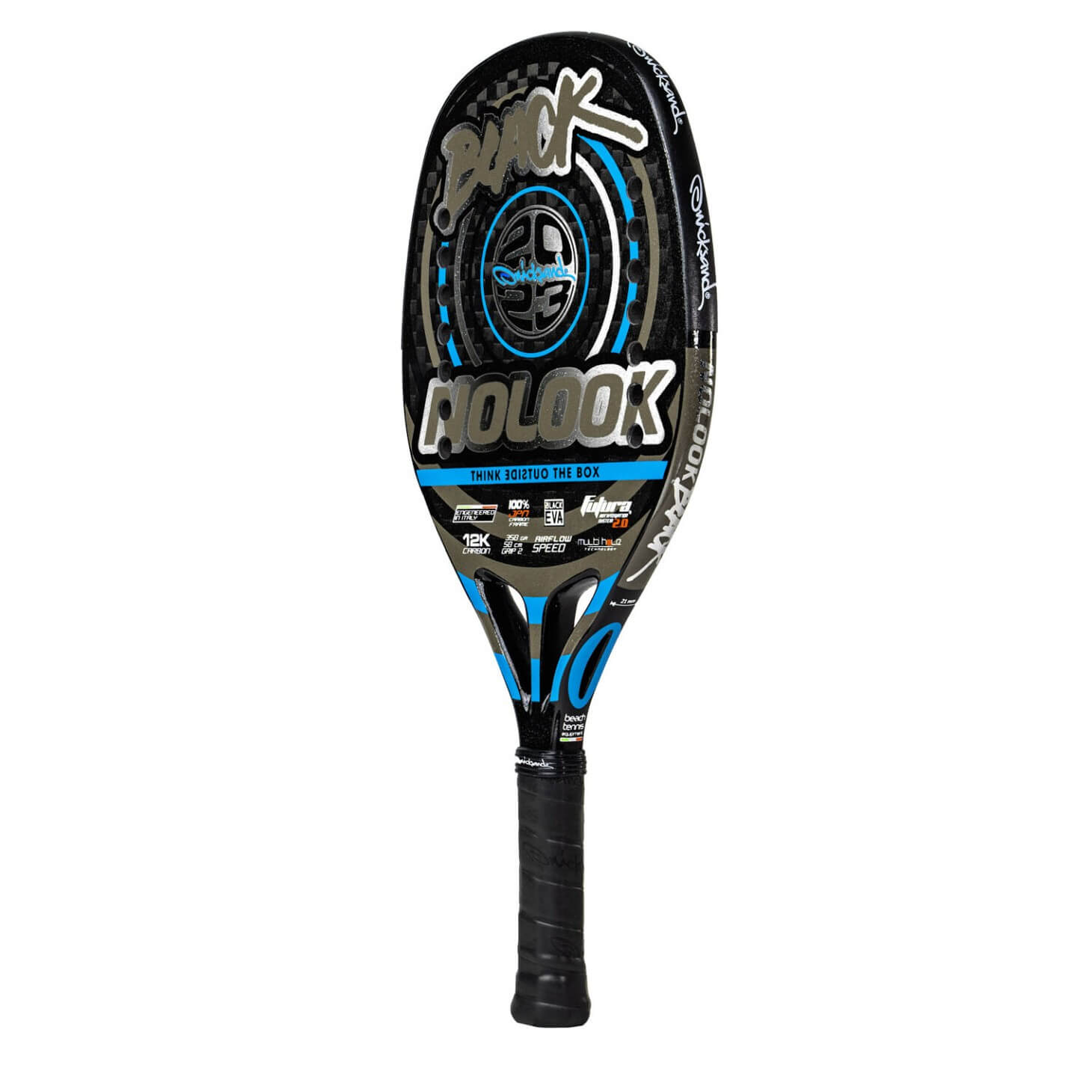 quicksand-no-look-black-2023-raquette-beach-tennis-carbone-k12 image 2