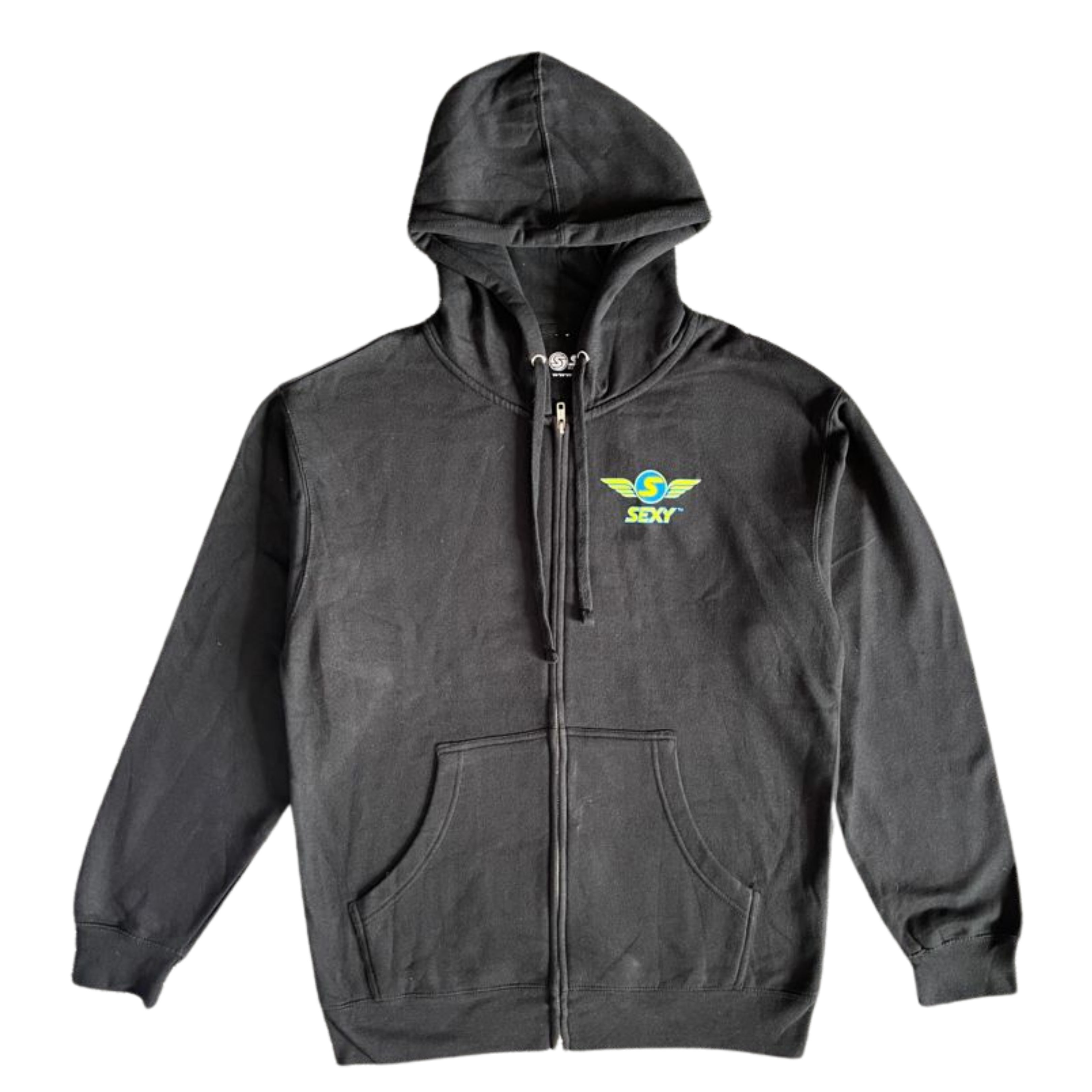 sxy-wings-throwback-hoodie-zip-homme-noir-bleu-vert image 1