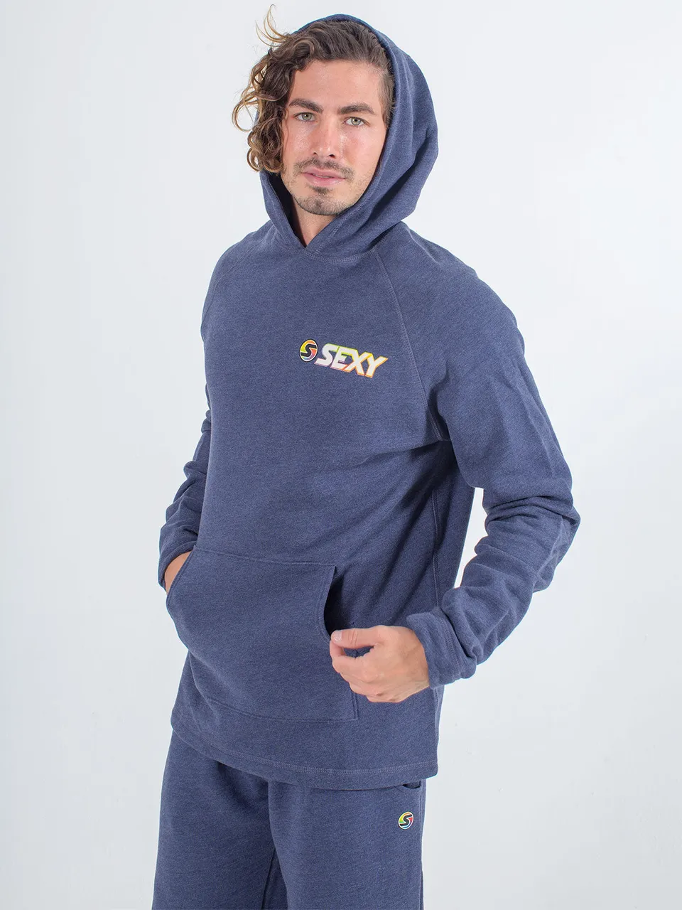 sxy-softie-hoodie-mixte-heather-navy-molleton image 1