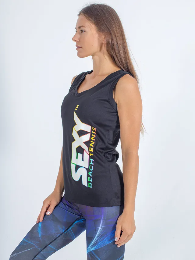 sxy-stay-dry-competition-tank-femme-d-bardeur-v-neck-noir image 1