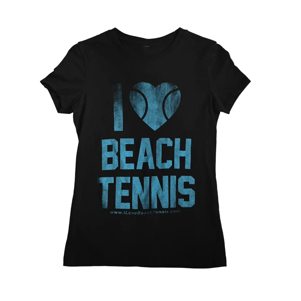 sxy-i-love-beach-tennis-t-shirt-col-rond-femme-noir-d-lav image 1