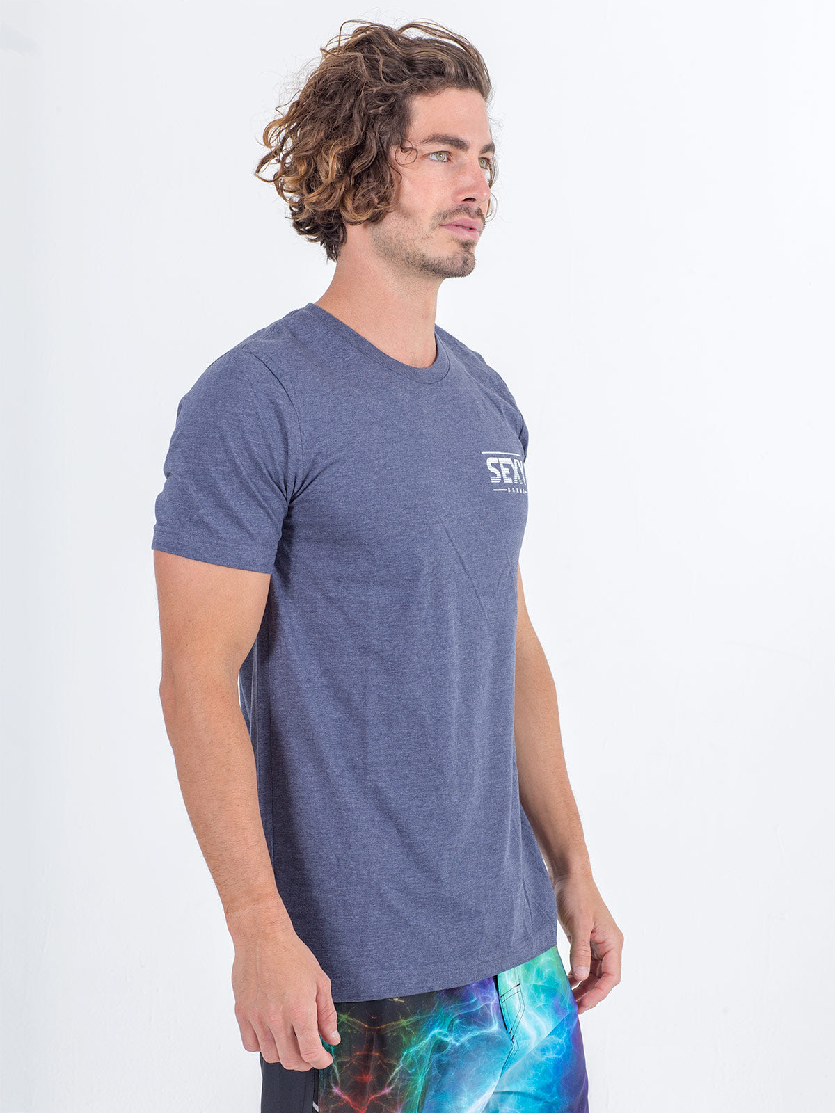 sxy-emblem-t-shirt-homme-heather-light-blue image 2