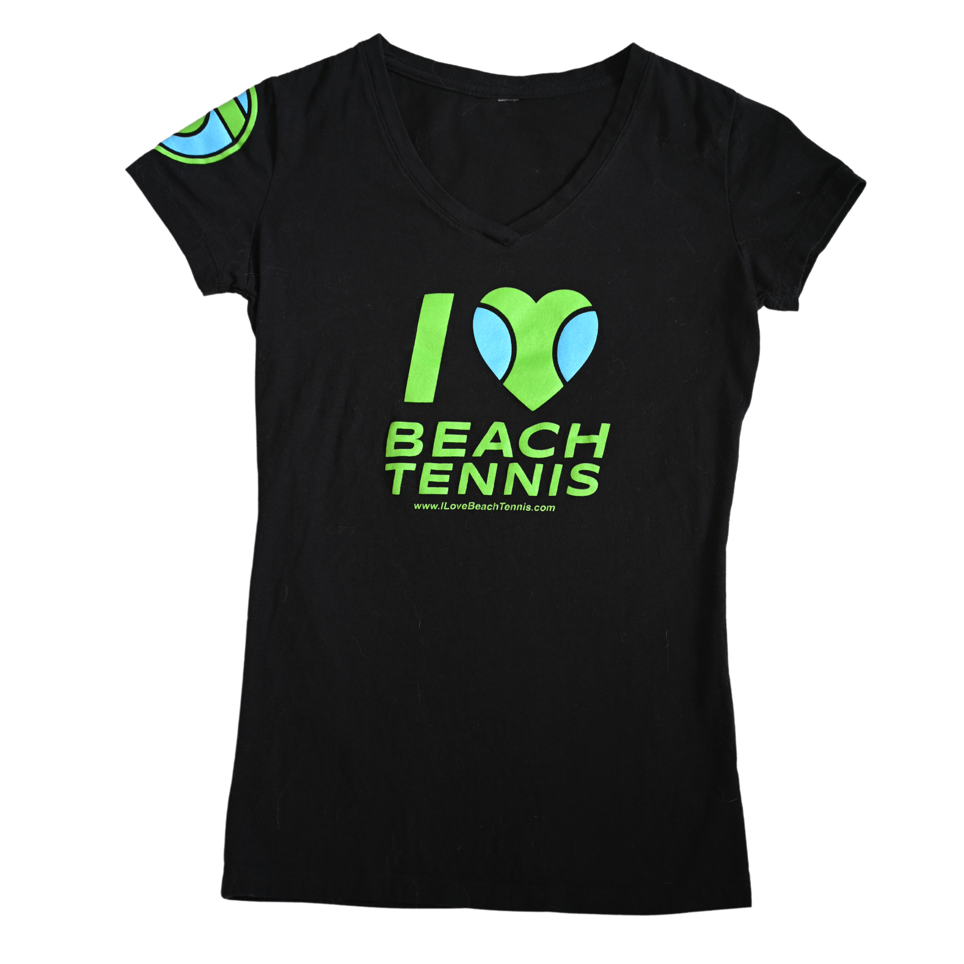 sxy-i-love-beach-tennis-crew-neck-noir-bleu-vert-t-shirt-femme image 1