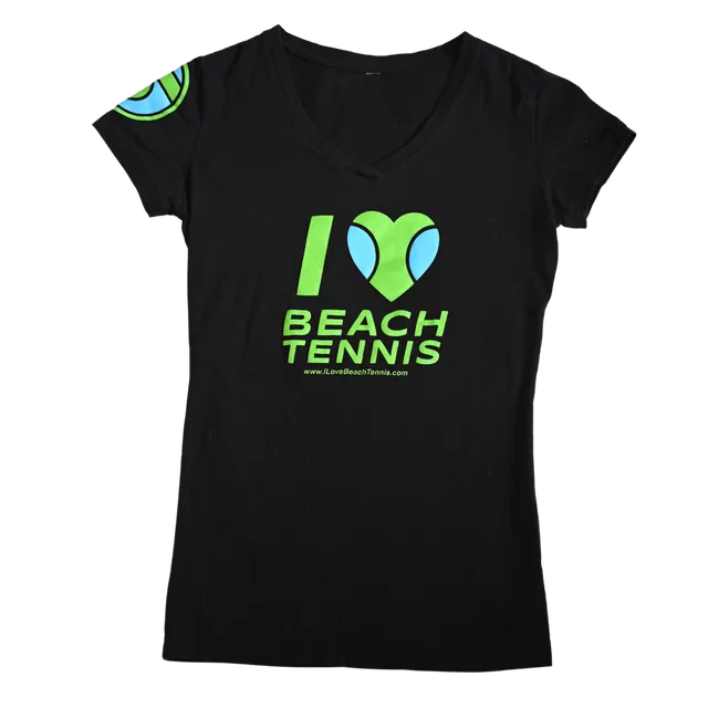sxy-i-love-beach-tennis-crew-neck-noir-bleu-vert-t-shirt-femme image 1