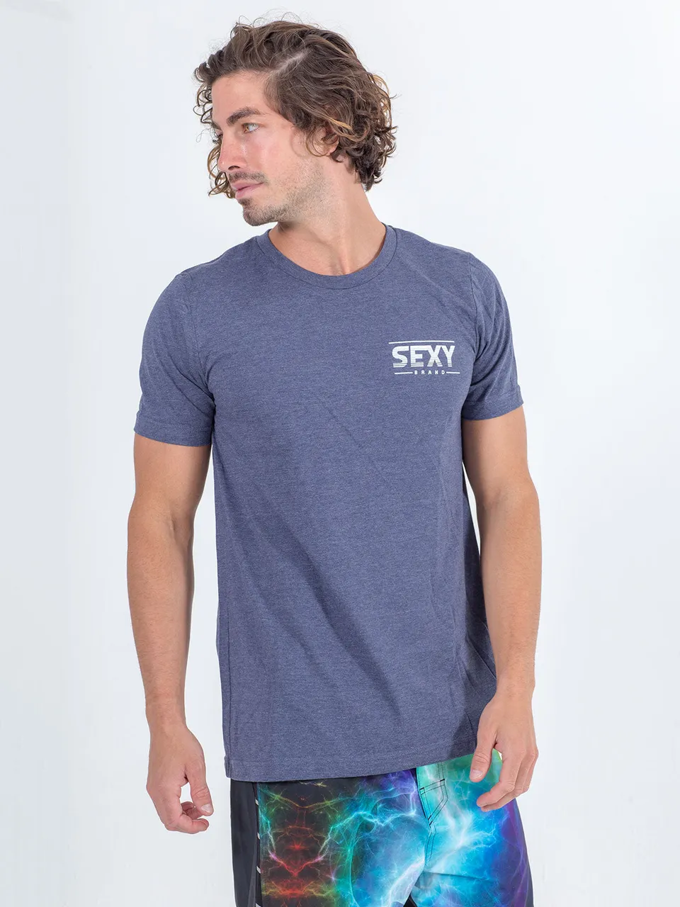 sxy-emblem-t-shirt-homme-heather-light-blue image 1