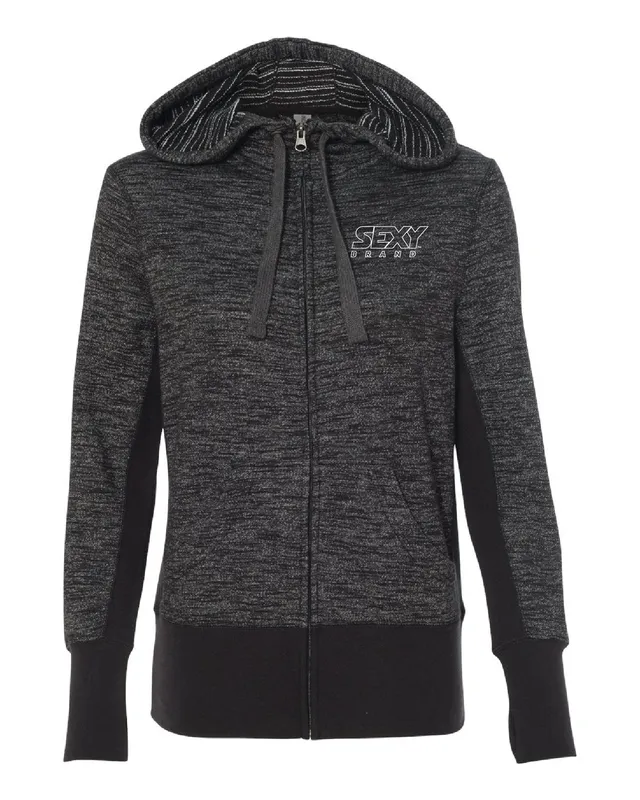 sxy-south-of-the-border-hoodie-zipp-femme-baja-black-french-terry image 1