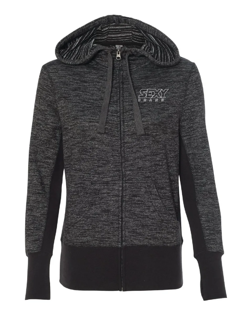 sxy-south-of-the-border-hoodie-zipp-femme-baja-black-french-terry image 1