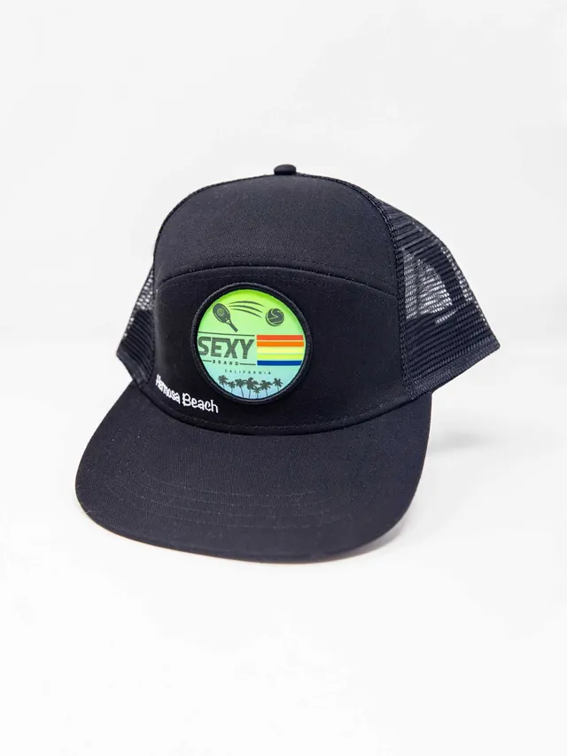 sxy-cali-signature-7-panel-snapback-noir-casquette-beach-tennis image 1