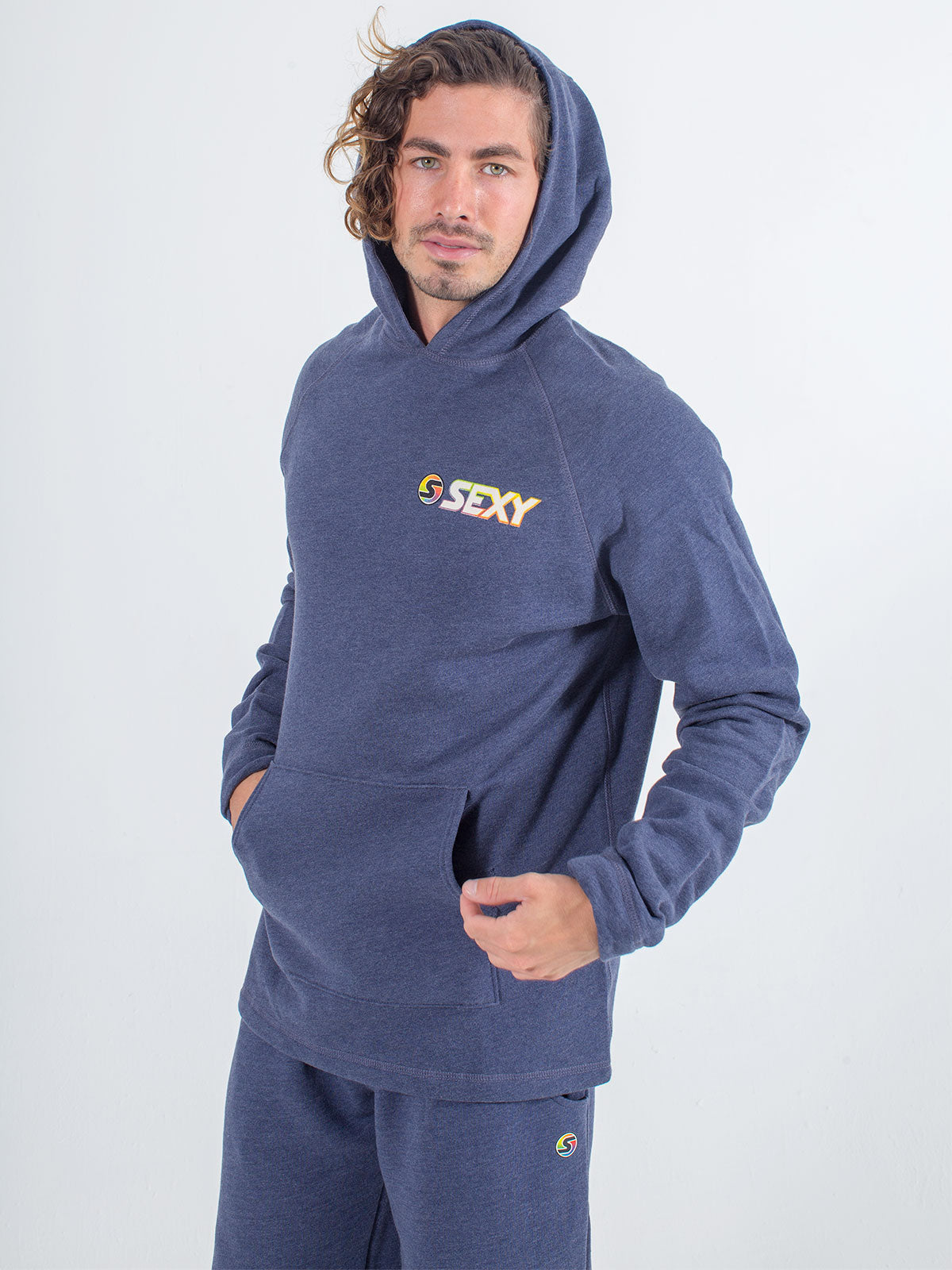 sxy-softie-hoodie-mixte-heather-navy-molleton image 1