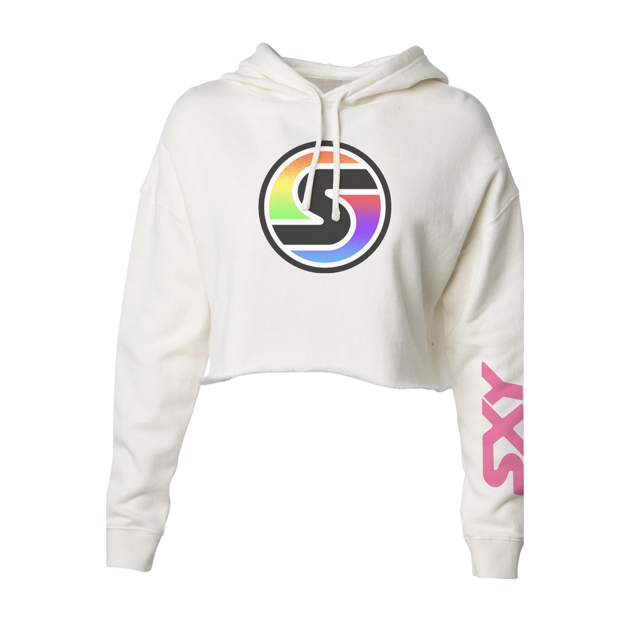 sxy-hoodie-court-cropped-femme-logo-s-polaire image 2