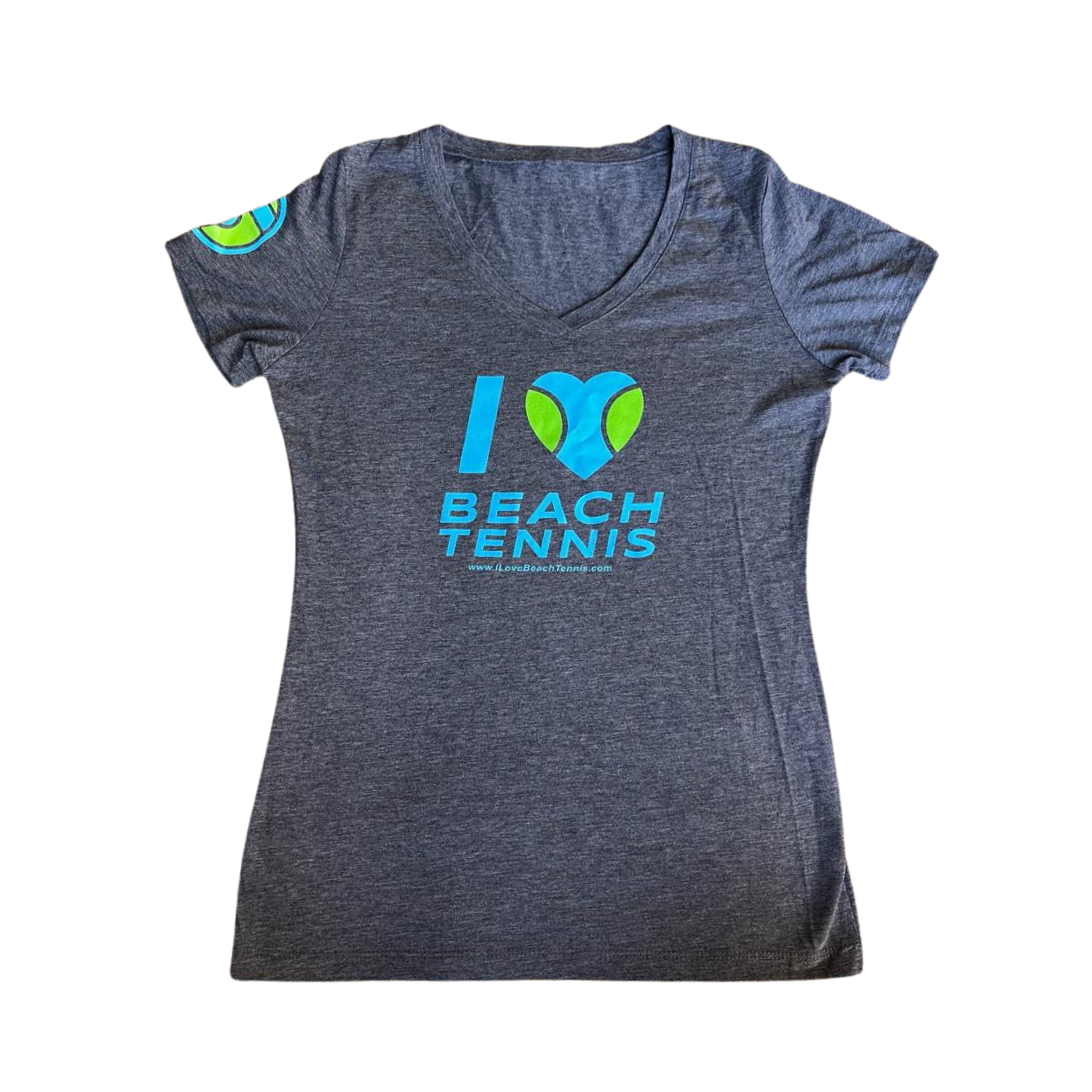 sxy-i-love-beach-tennis-t-shirt-col-v-femme-charcoal image 1
