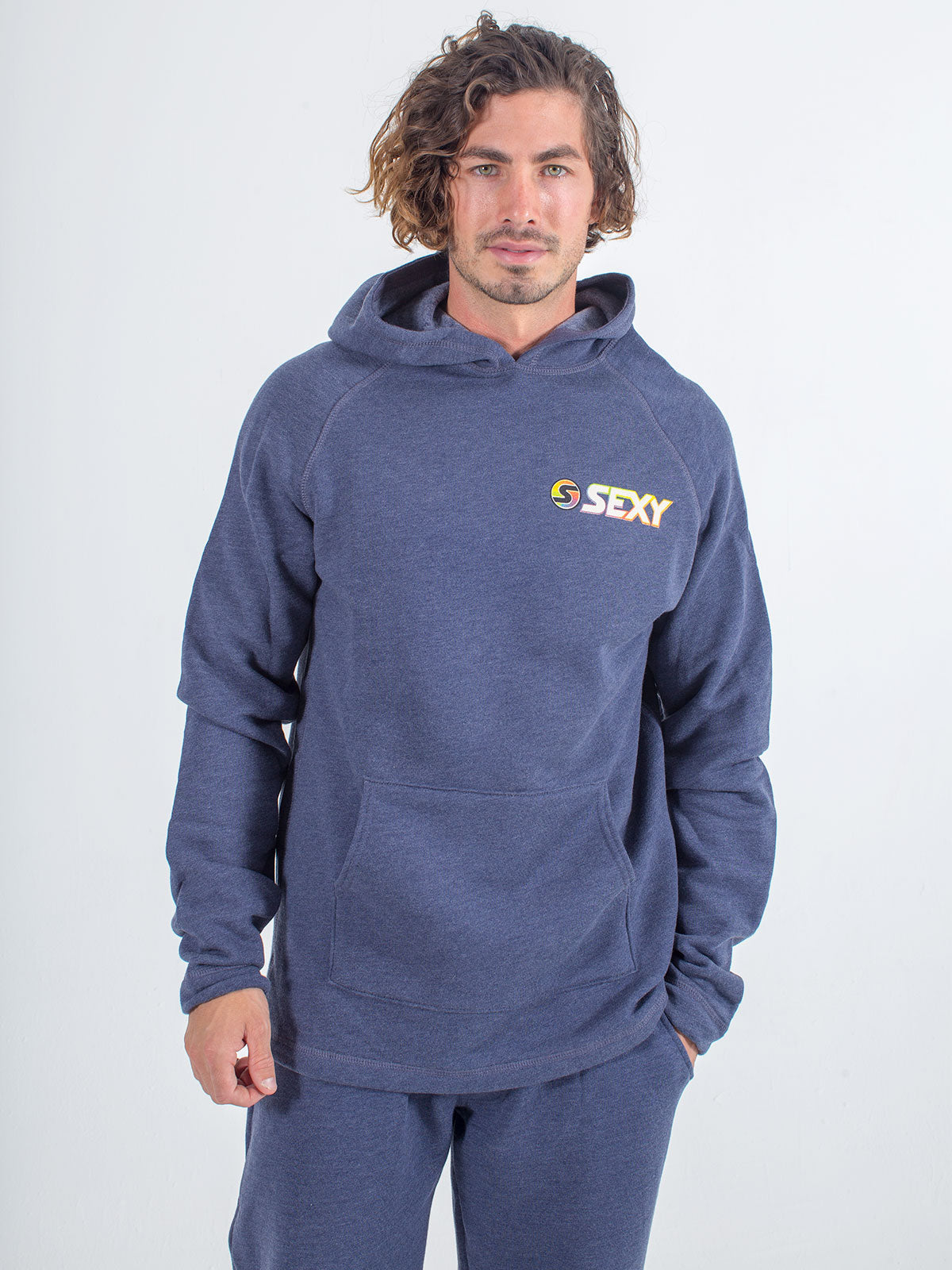 sxy-softie-hoodie-mixte-heather-navy-molleton image 2