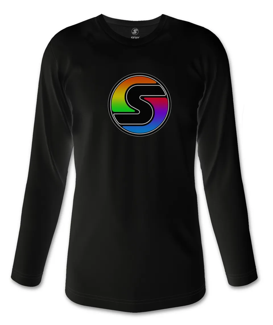 sxy-rainbow-s-logo-t-shirt-manches-longues-femme image 1