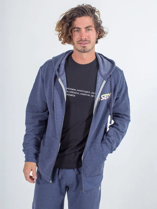 sxy-softie-zip-up-hoodie-heather-navy-sweat-zipp-homme-coton image 1