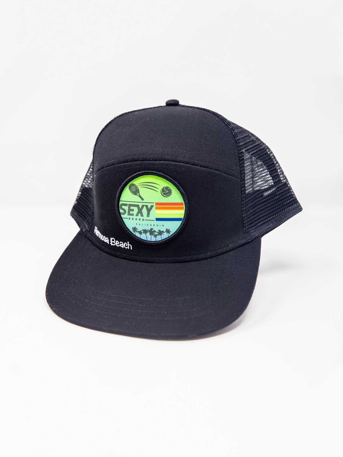 sxy-cali-signature-7-panel-snapback-noir-casquette-beach-tennis image 1