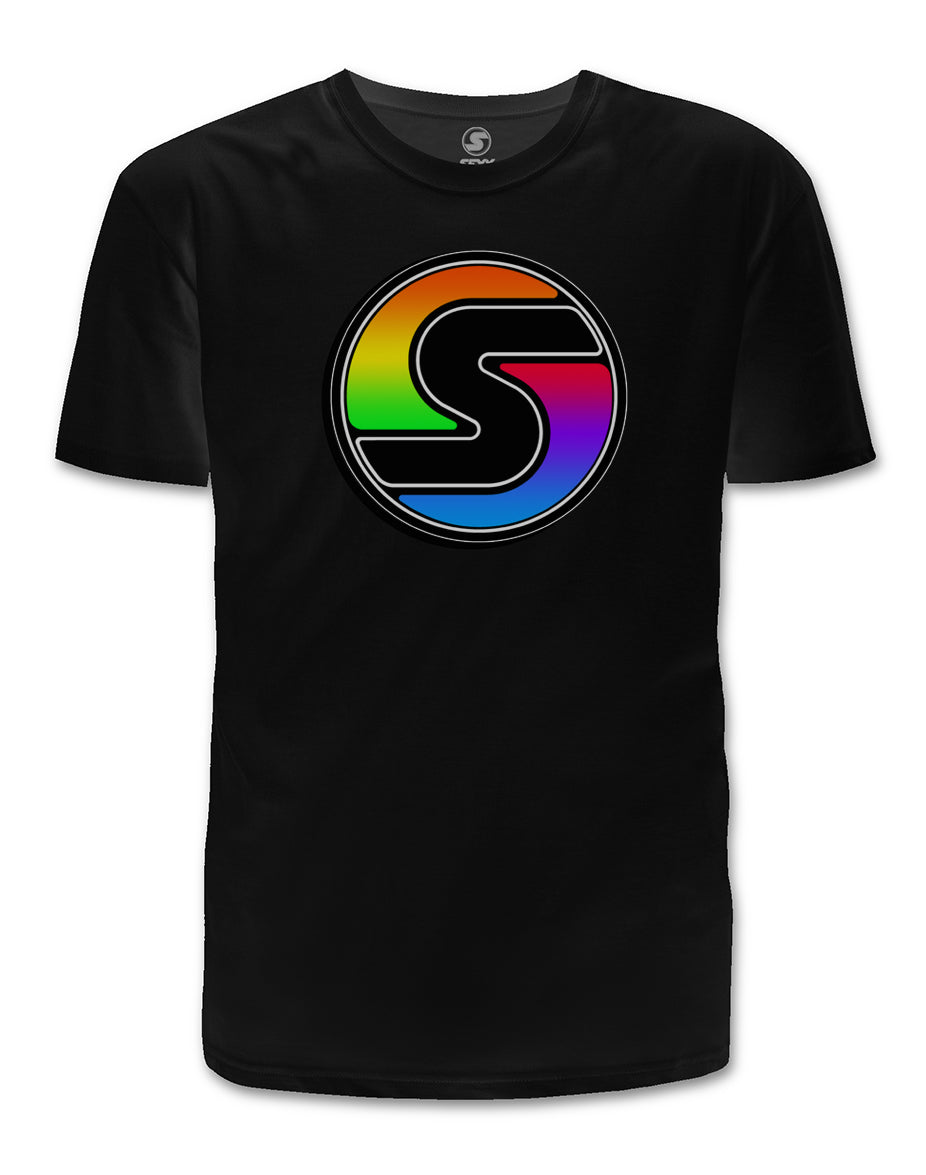 sxy-t-shirt-homme-rainbow-s-logo-tee-coton-noir-gris-blanc image 1