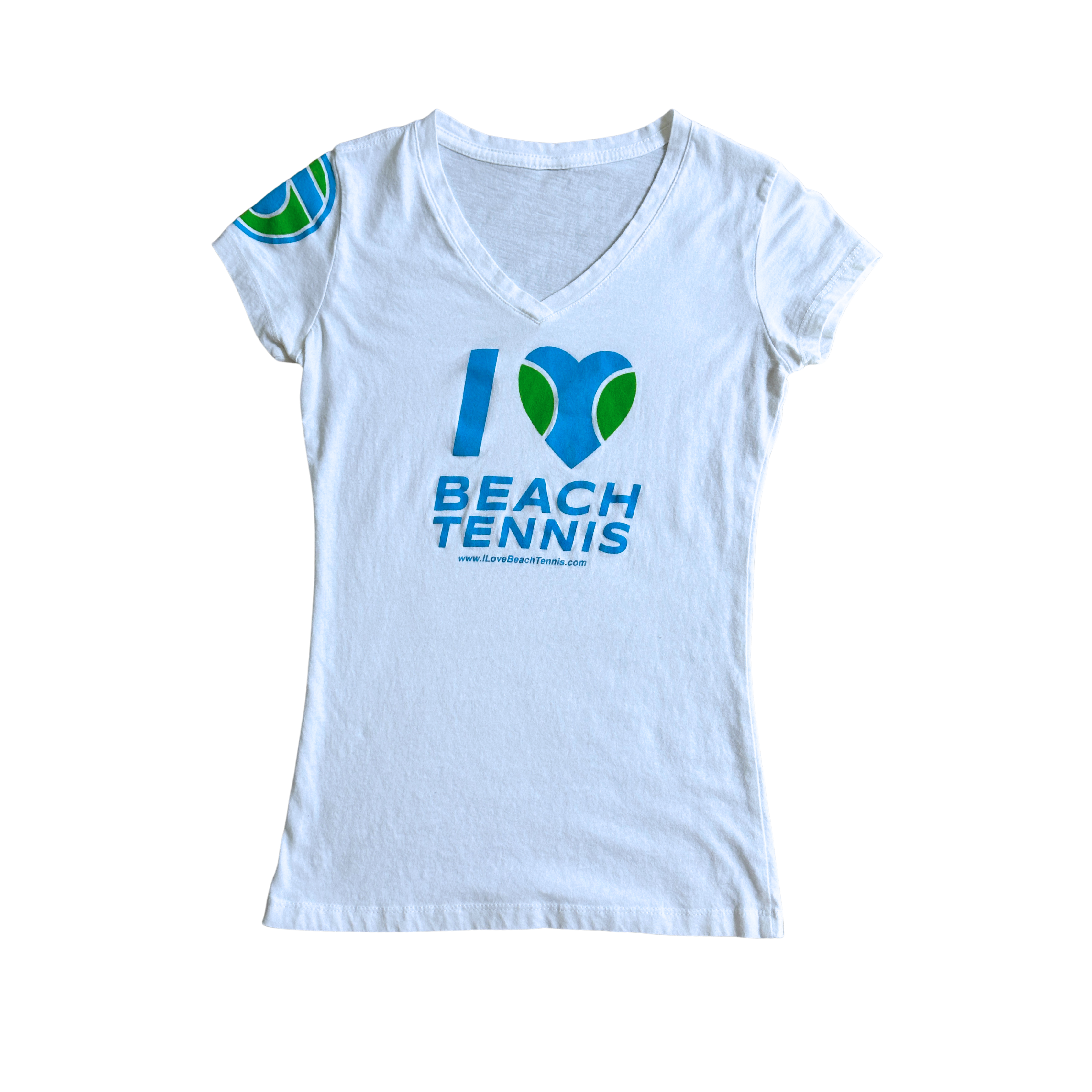 t-shirt-femme-sxy-i-love-beach-tennis-col-rond-blanc image 1