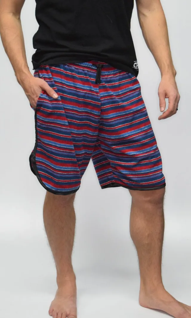 sxy-terry-cloth-short-homme-bleu-rouge-made-in-italy image 1