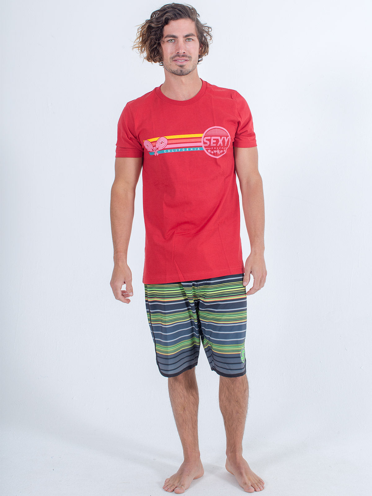 sxy-cali-3-bar-shirt-t-shirt-coton-rouge-chin image 2