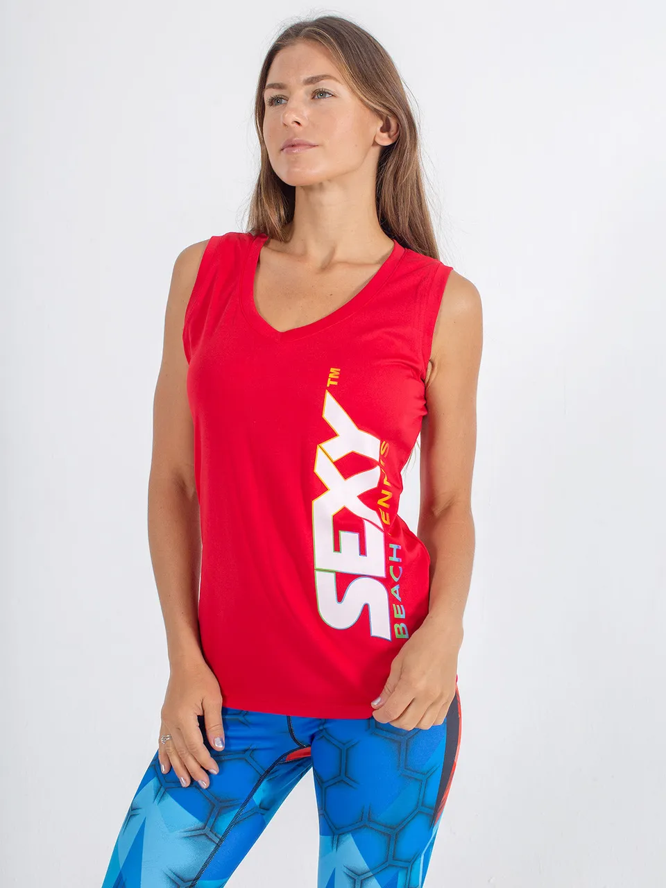 sxy-stay-dry-competition-tank-femme-d-bardeur-beach-tennis-rouge image 1