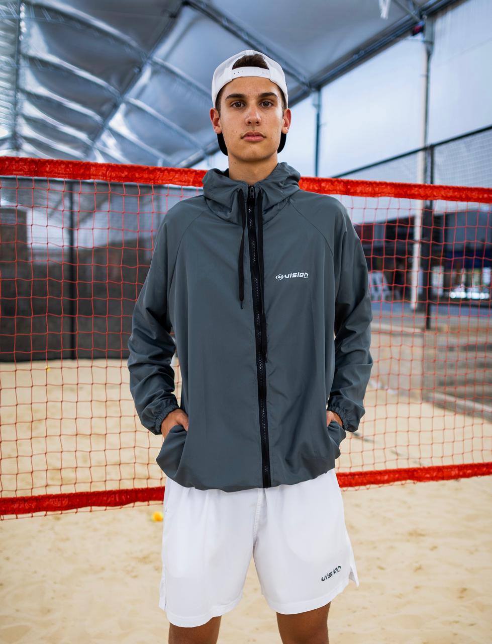 vision-k-way-unisexe-gris-coupe-vent-beach-tennis-taille-xl image 1