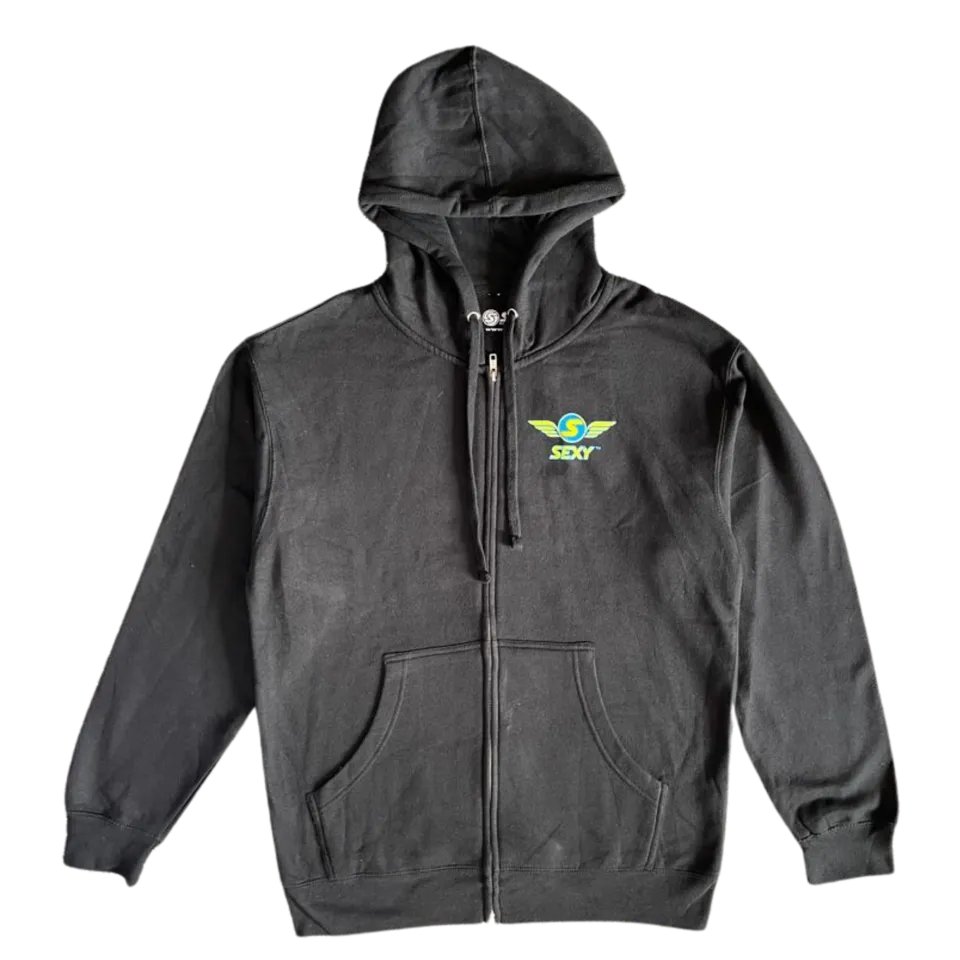 sxy-wings-throwback-hoodie-zip-homme-noir-bleu-vert image 1