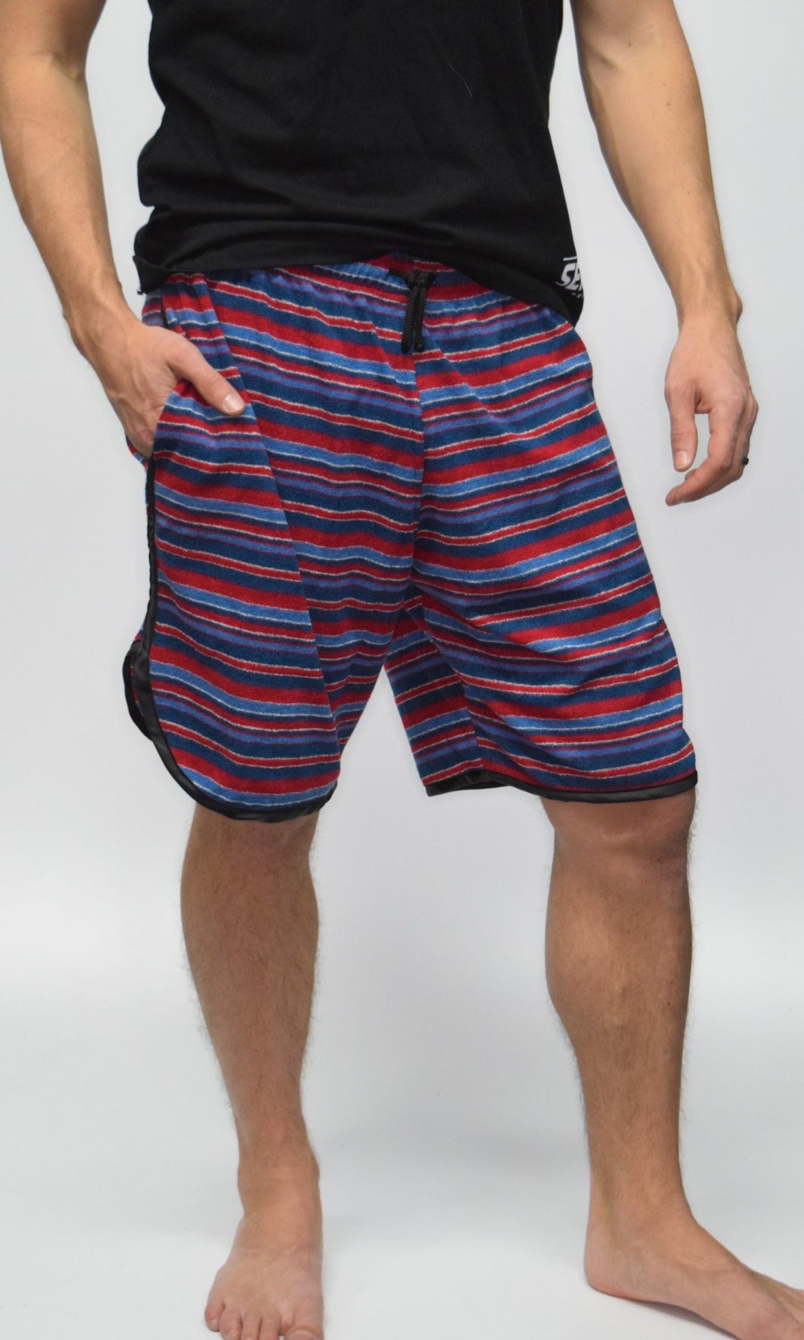 sxy-terry-cloth-short-homme-bleu-rouge-made-in-italy image 1